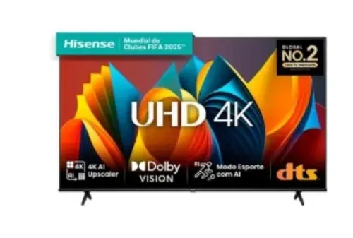 Smart Tv 65 Polegadas Hisense Dled 4k, 3 Hdmi, 2 Usb,  Wifi, Com Sleep Timer - 65a6khsv